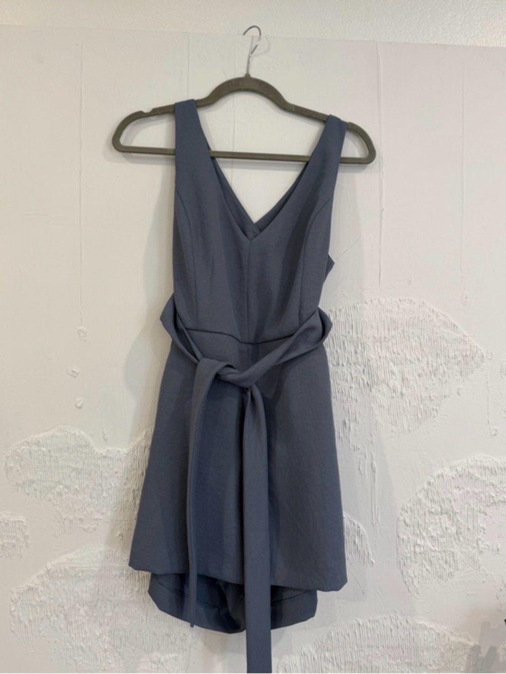 Aritzia Sleeveless V-Neck Romper in Slate Blue